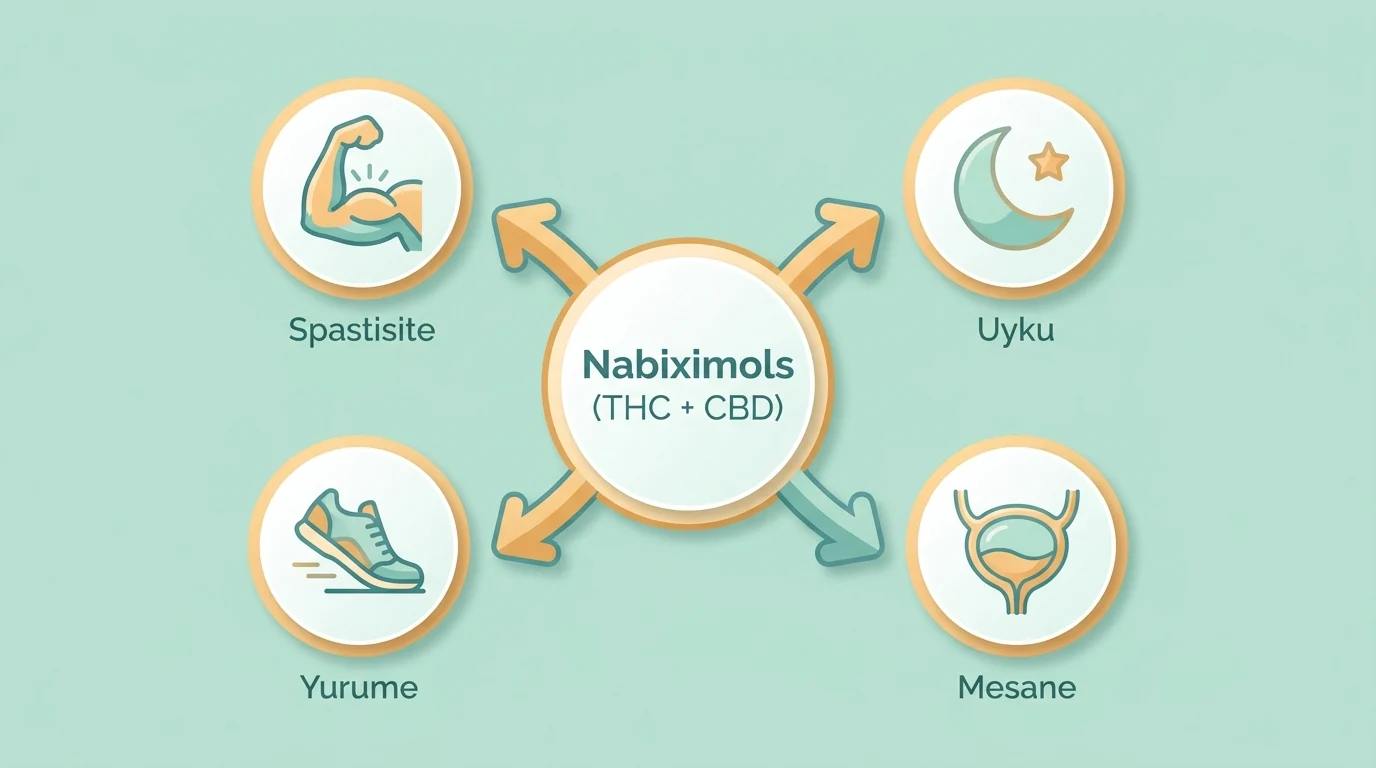 Spastisite-plus kavramı: nabiximols (THC+CBD) tek bir tedavi olarak spastisite, uyku, mesane ve yürüme gibi birbirine bağlı MS belirtilerini etkileyebilir